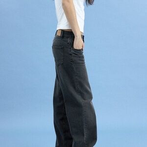 Motel Rocks Low Rise Parallel Jeans in Washed Black Grey Size W24 L32W24 L32